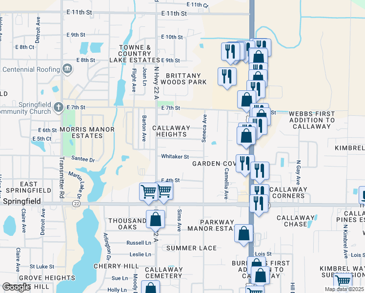map of restaurants, bars, coffee shops, grocery stores, and more near 5106 Collins Street in Panama City