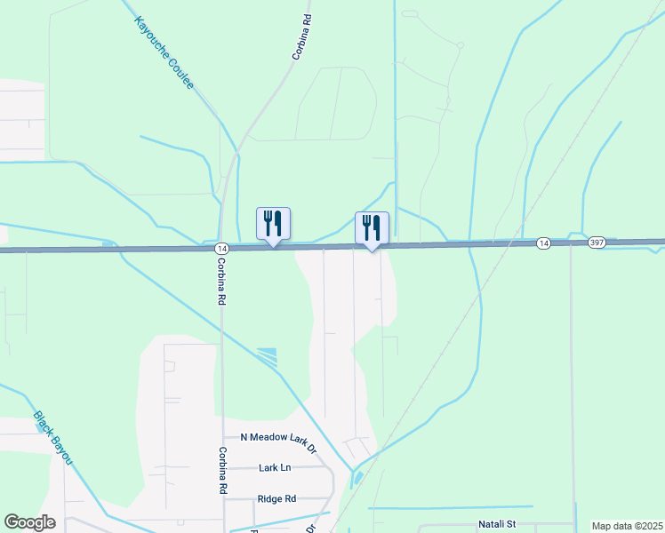 map of restaurants, bars, coffee shops, grocery stores, and more near 5331 Western Dr in Lake Charles