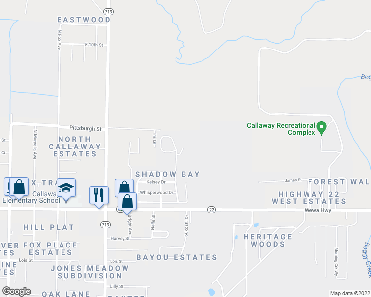 map of restaurants, bars, coffee shops, grocery stores, and more near 508 William Way in Panama City