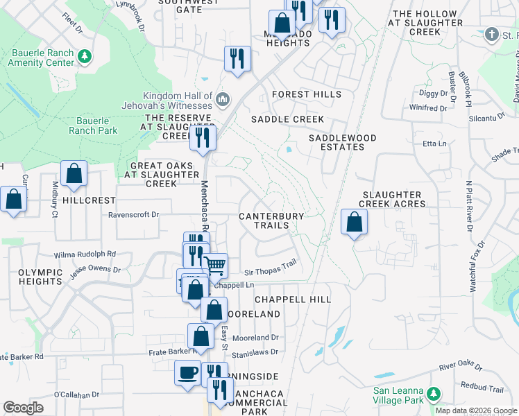 map of restaurants, bars, coffee shops, grocery stores, and more near 11148 Franklins Tale Loop in Austin