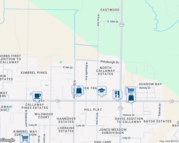 map of restaurants, bars, coffee shops, grocery stores, and more near 528 North Mary Ella Avenue in Panama City