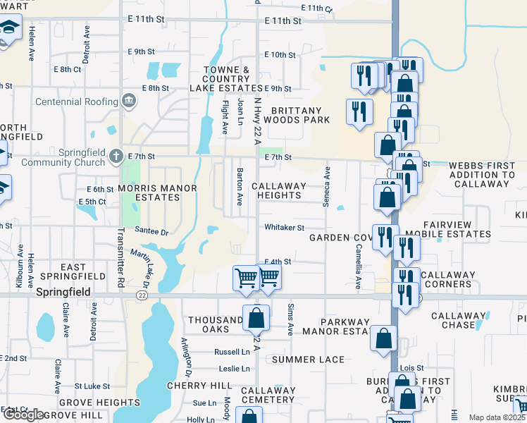 map of restaurants, bars, coffee shops, grocery stores, and more near 600 Bob Little Road in Panama City