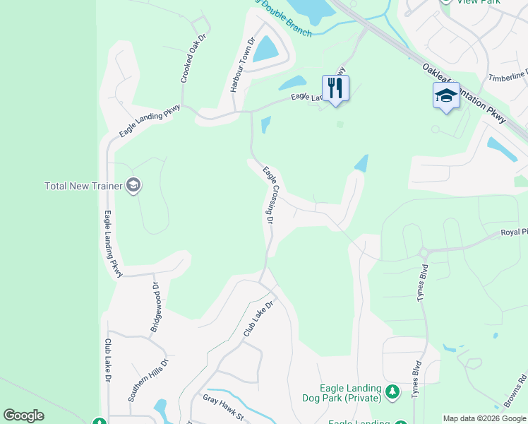 map of restaurants, bars, coffee shops, grocery stores, and more near 1392 Eagle Crossing Drive in Orange Park
