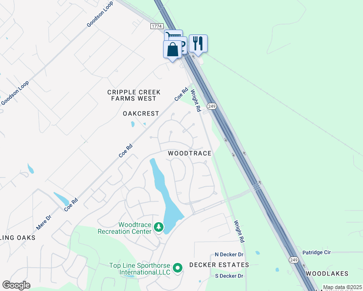 map of restaurants, bars, coffee shops, grocery stores, and more near 303 Lagarto Way in Pinehurst