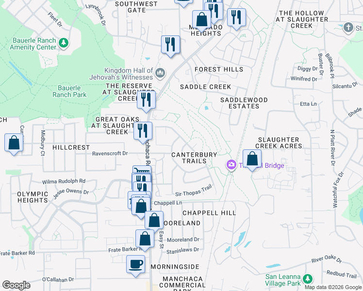 map of restaurants, bars, coffee shops, grocery stores, and more near 11148 Franklins Tale Loop in Austin