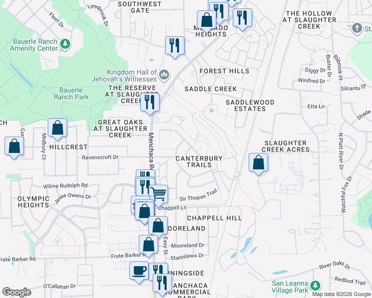 map of restaurants, bars, coffee shops, grocery stores, and more near 11148 Franklins Tale Loop in Austin
