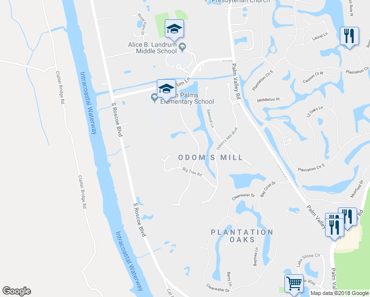 map of restaurants, bars, coffee shops, grocery stores, and more near 628 Millers Dam Court in Ponte Vedra