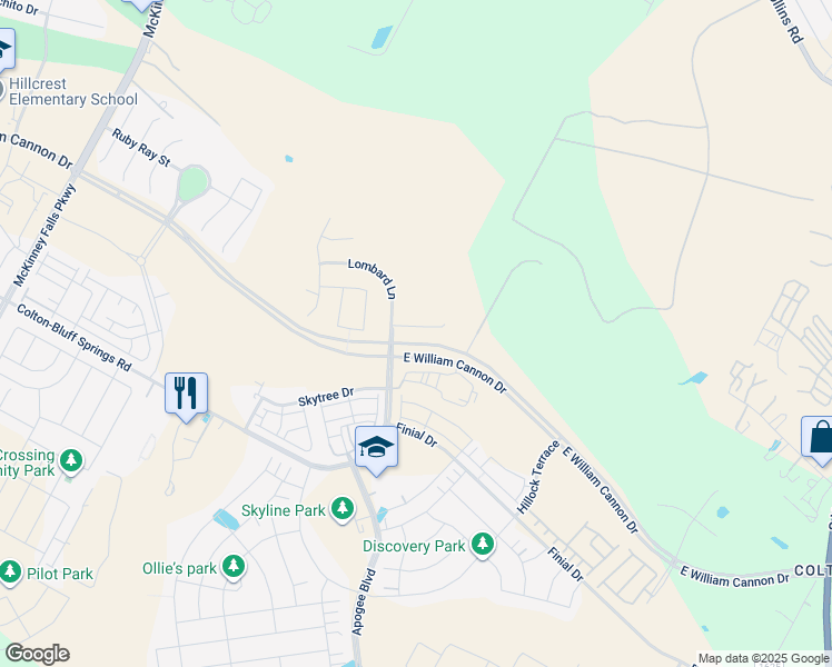 map of restaurants, bars, coffee shops, grocery stores, and more near 7921 Beacon Knob Way in Austin