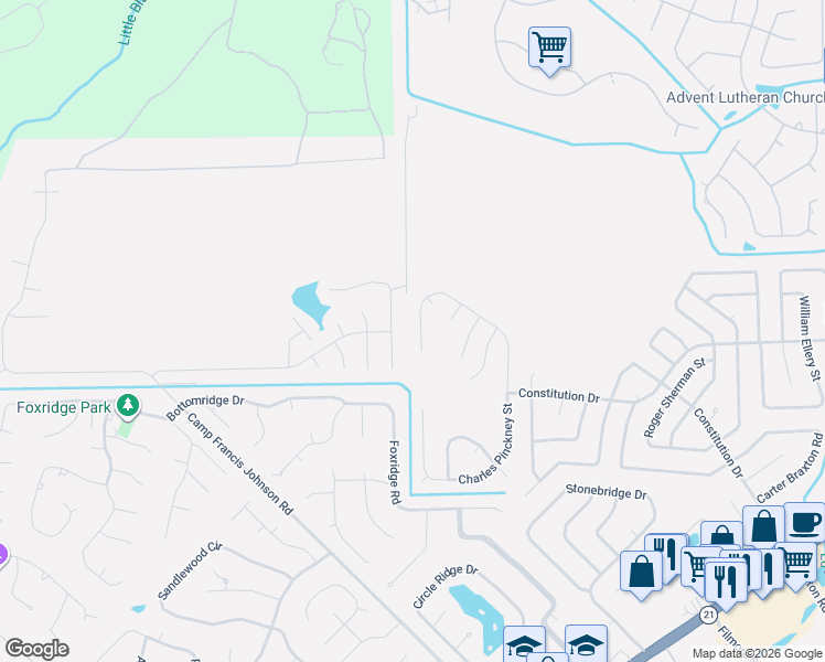 map of restaurants, bars, coffee shops, grocery stores, and more near 431 Charles Pinckney Street in Orange Park