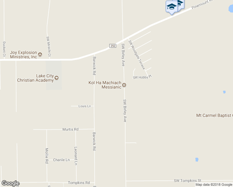 map of restaurants, bars, coffee shops, grocery stores, and more near 2468 Southwest Birley Avenue in Lake City