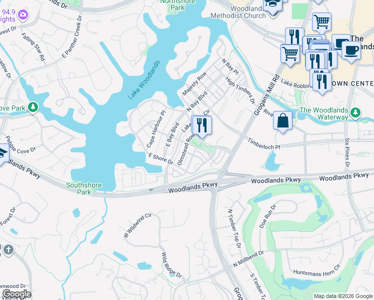 map of restaurants, bars, coffee shops, grocery stores, and more near 42 History Row in Shenandoah