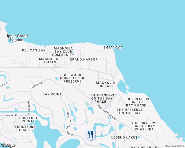 map of restaurants, bars, coffee shops, grocery stores, and more near 4333 Catherine Street in Panama City Beach