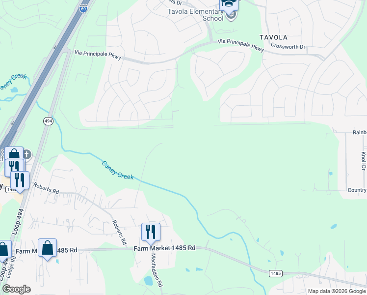 map of restaurants, bars, coffee shops, grocery stores, and more near in New Caney