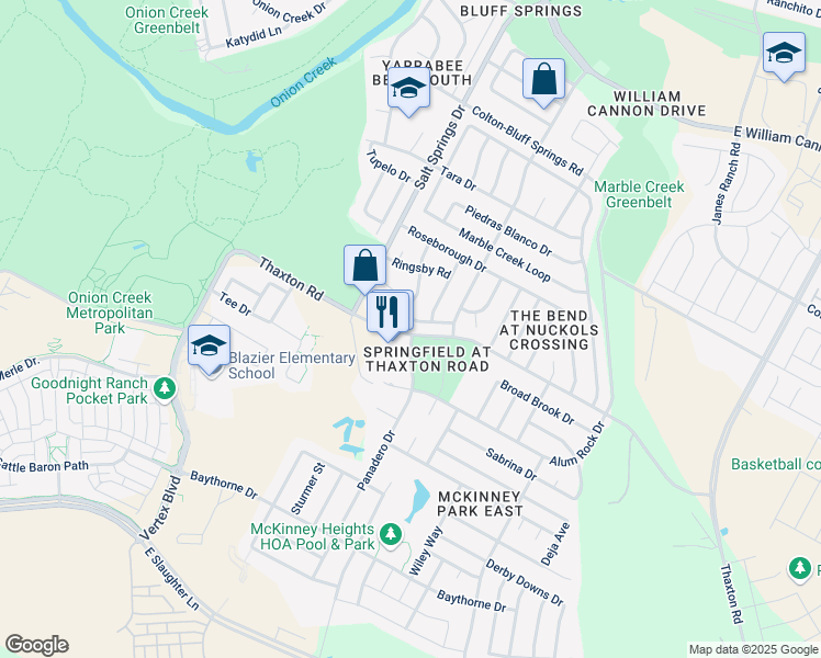 map of restaurants, bars, coffee shops, grocery stores, and more near in Austin