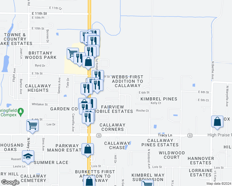map of restaurants, bars, coffee shops, grocery stores, and more near 522 North Gay Avenue in Panama City