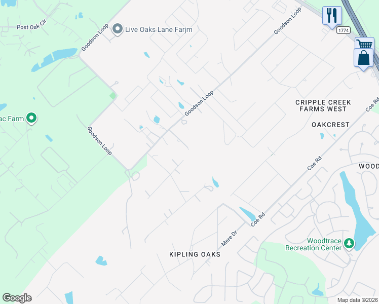 map of restaurants, bars, coffee shops, grocery stores, and more near 1110 Lakewood Drive in Pinehurst