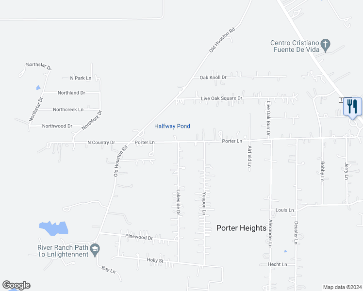 map of restaurants, bars, coffee shops, grocery stores, and more near 20177 Lakeside Drive in Porter