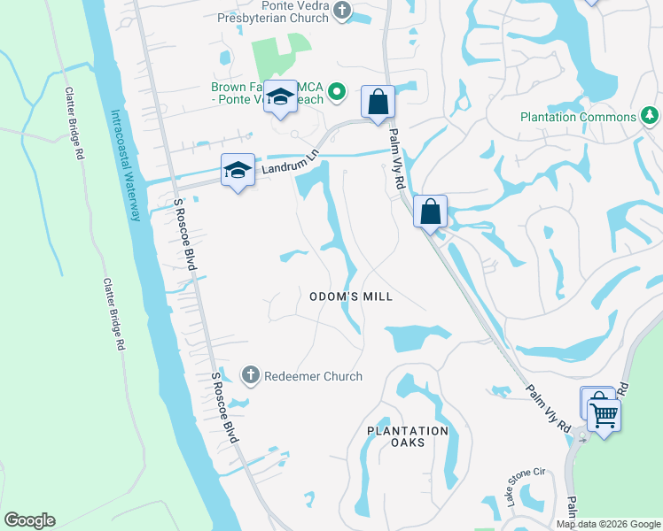 map of restaurants, bars, coffee shops, grocery stores, and more near 321 Sawmill Lane in Ponte Vedra Beach
