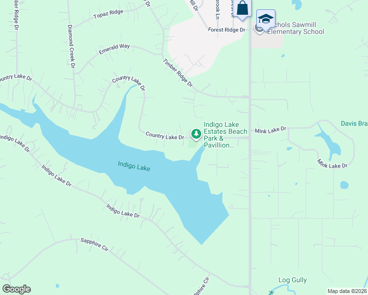 map of restaurants, bars, coffee shops, grocery stores, and more near 19311 Country Lake Drive in Magnolia