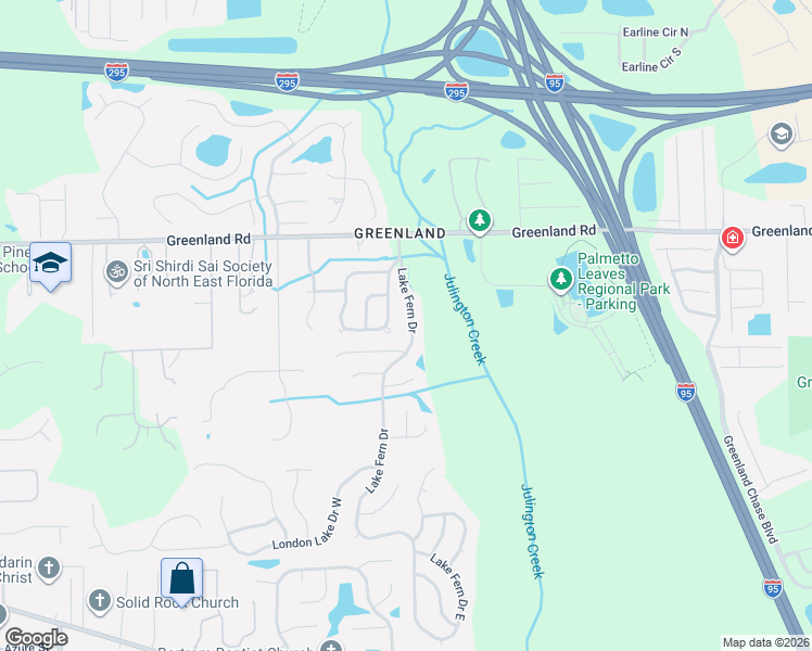 map of restaurants, bars, coffee shops, grocery stores, and more near 11851 Coastal Lane in Jacksonville