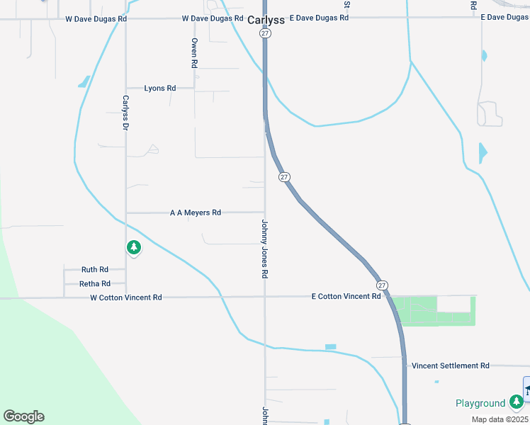 map of restaurants, bars, coffee shops, grocery stores, and more near 5877 Johnny Jones Road in Sulphur