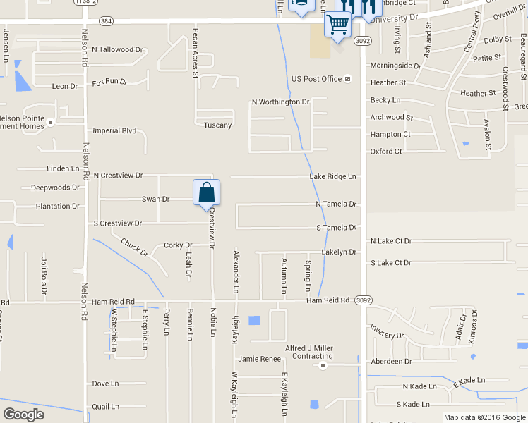 map of restaurants, bars, coffee shops, grocery stores, and more near 1111 N Tamela Dr in Lake Charles