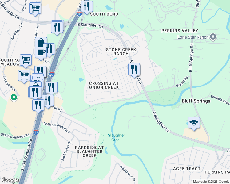 map of restaurants, bars, coffee shops, grocery stores, and more near 9315 Pioneer Forest Drive in Austin