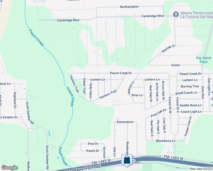 map of restaurants, bars, coffee shops, grocery stores, and more near 19725 Briarwick Lane in New Caney