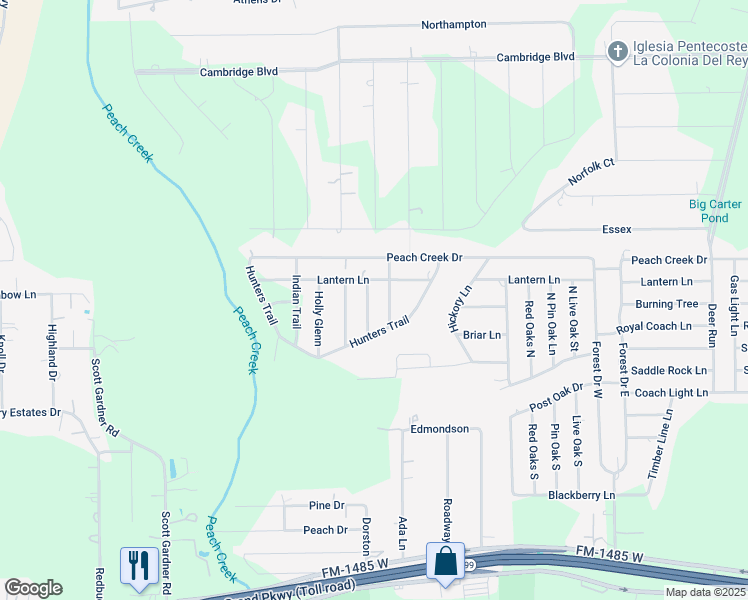 map of restaurants, bars, coffee shops, grocery stores, and more near 19725 Briarwick Lane in New Caney