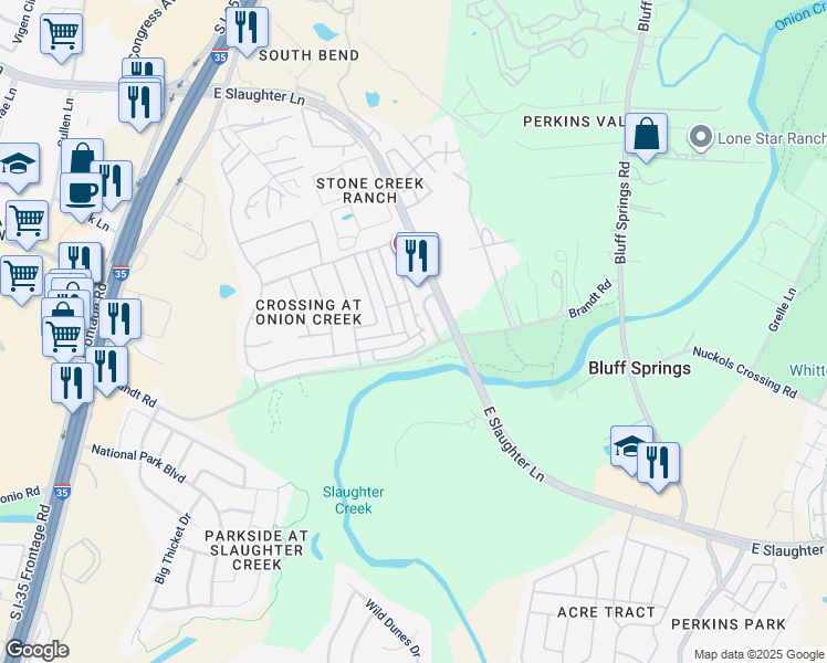 map of restaurants, bars, coffee shops, grocery stores, and more near 9419 Rowlands Sayle Road in Austin