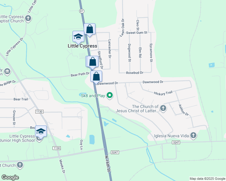 map of restaurants, bars, coffee shops, grocery stores, and more near 6415 Rosewood Drive in Orange