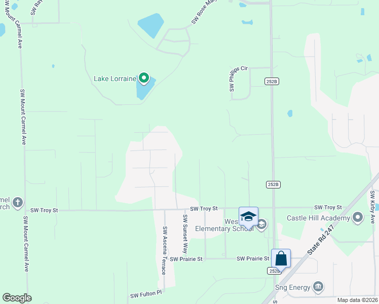 map of restaurants, bars, coffee shops, grocery stores, and more near 873 Southwest Troy Street in Lake City