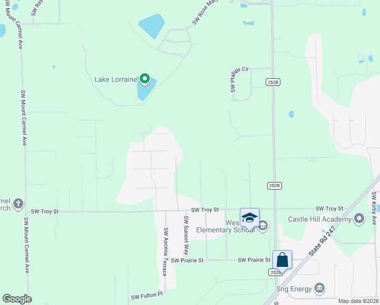 map of restaurants, bars, coffee shops, grocery stores, and more near 873 Southwest Troy Street in Lake City