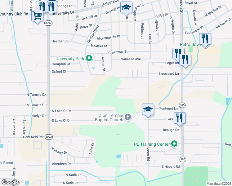 map of restaurants, bars, coffee shops, grocery stores, and more near 334 Cobb Rd in Lake Charles