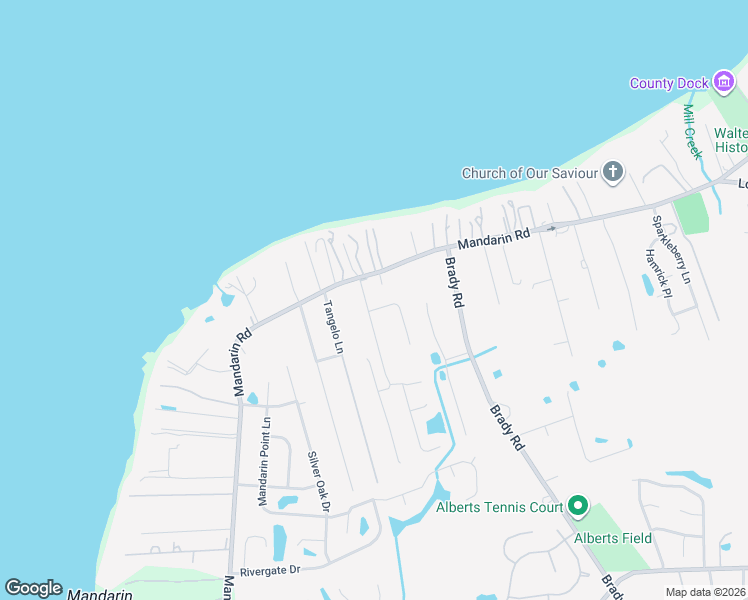 map of restaurants, bars, coffee shops, grocery stores, and more near 11627 Mandarin Terrace Road in Jacksonville