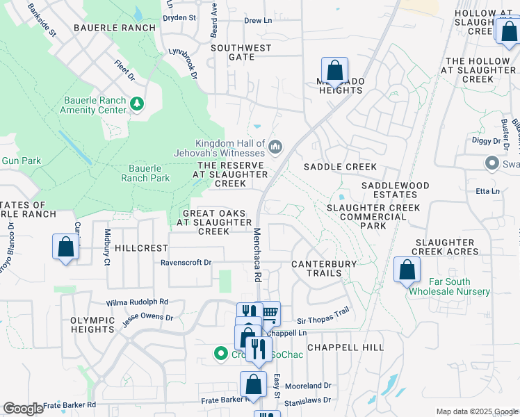 map of restaurants, bars, coffee shops, grocery stores, and more near 11111 Farm to Market 2304 in Austin