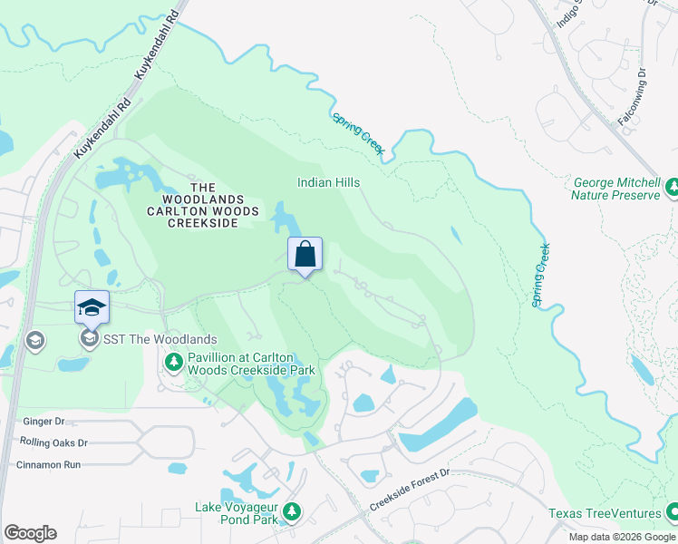 map of restaurants, bars, coffee shops, grocery stores, and more near 258 South Fazio Way in Spring