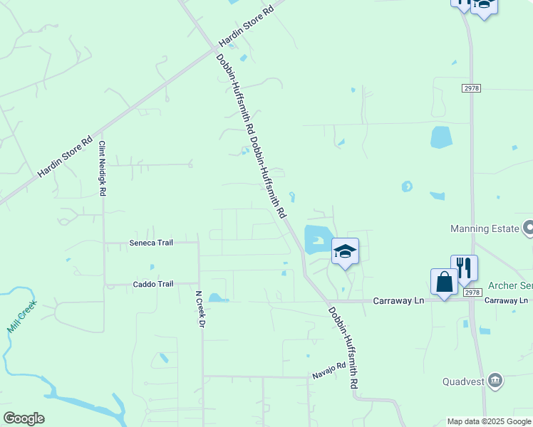 map of restaurants, bars, coffee shops, grocery stores, and more near 27623-27755 Dobbin Hufsmith Road in Magnolia