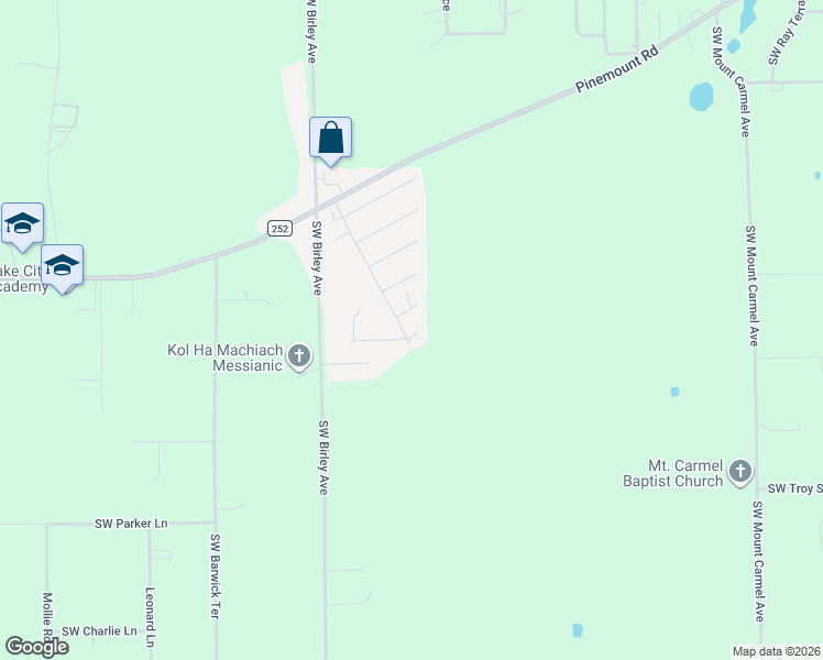 map of restaurants, bars, coffee shops, grocery stores, and more near 130 SW Camel Glen in Lake City