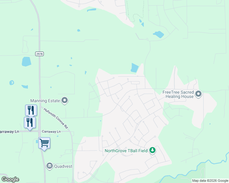 map of restaurants, bars, coffee shops, grocery stores, and more near 8038 Whisper Grove Drive in Magnolia