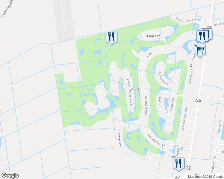 map of restaurants, bars, coffee shops, grocery stores, and more near 6239 Royal Lakes Estate Avenue in Gonzales