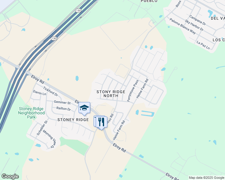 map of restaurants, bars, coffee shops, grocery stores, and more near 6808 Panda Royle Drive in Austin