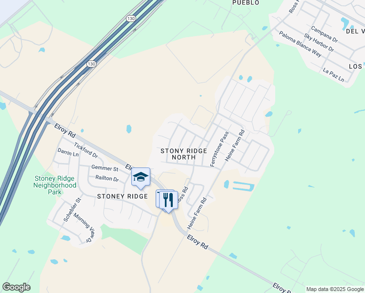 map of restaurants, bars, coffee shops, grocery stores, and more near 6808 Panda Royle Drive in Austin