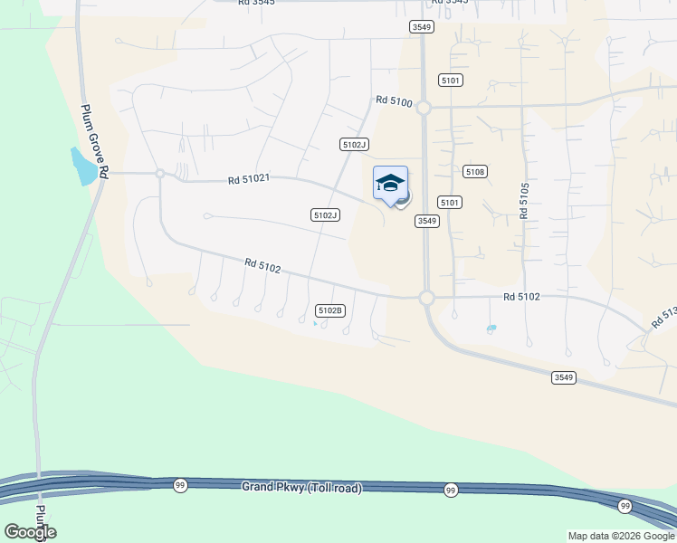 map of restaurants, bars, coffee shops, grocery stores, and more near Road 5102 in Cleveland