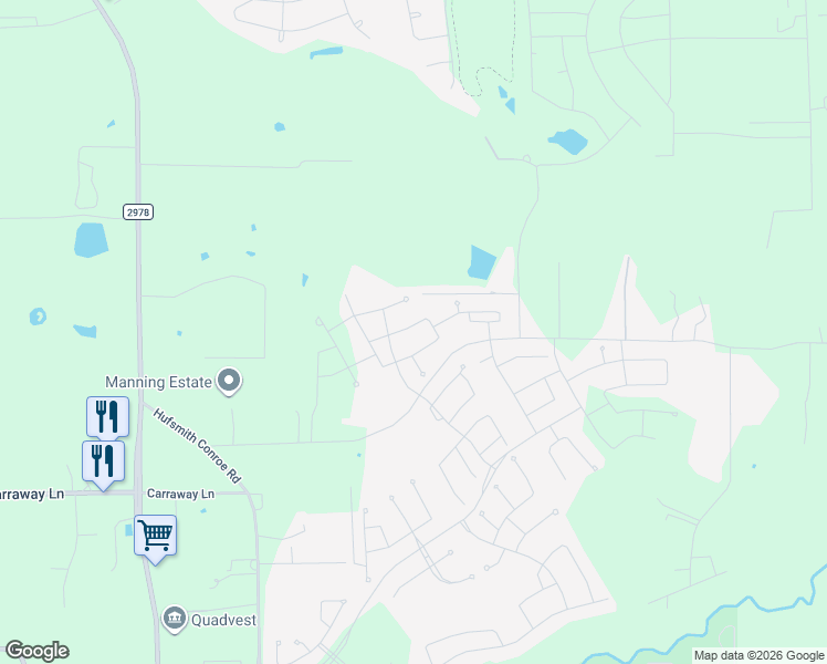 map of restaurants, bars, coffee shops, grocery stores, and more near 8038 Whisper Grove Drive in Magnolia