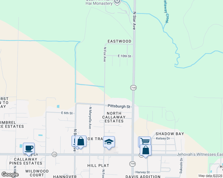 map of restaurants, bars, coffee shops, grocery stores, and more near 708 North Fox Avenue in Panama City