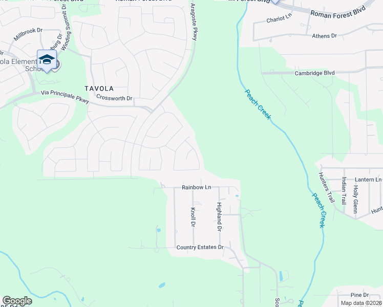 map of restaurants, bars, coffee shops, grocery stores, and more near 24961 Rainbow Lane in New Caney