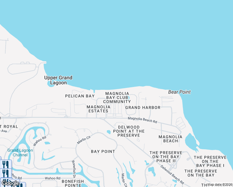 map of restaurants, bars, coffee shops, grocery stores, and more near 2400 Grandiflora Boulevard in Panama City