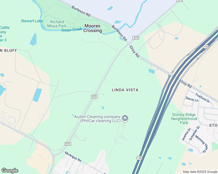 map of restaurants, bars, coffee shops, grocery stores, and more near 10507 Linda Vista in Del Valle