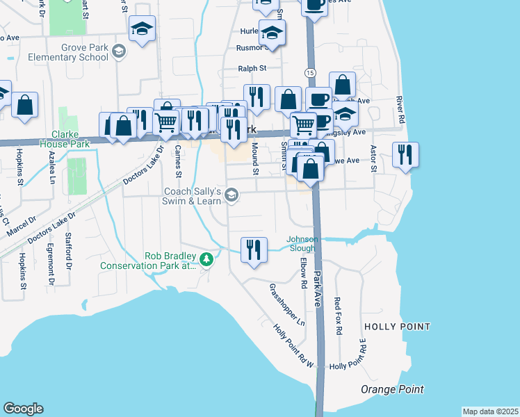 map of restaurants, bars, coffee shops, grocery stores, and more near 534 Laurel Grove Lane in Orange Park